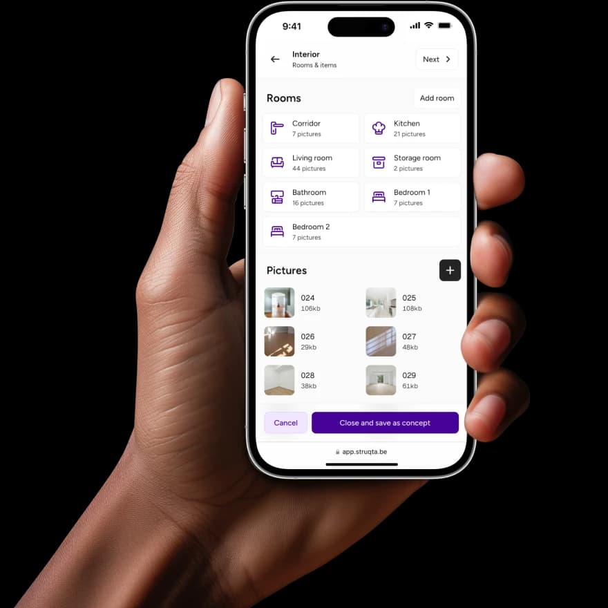 Struqta voor digitale plaatsbeschrijvingen in de hand